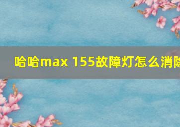 哈哈max 155故障灯怎么消除